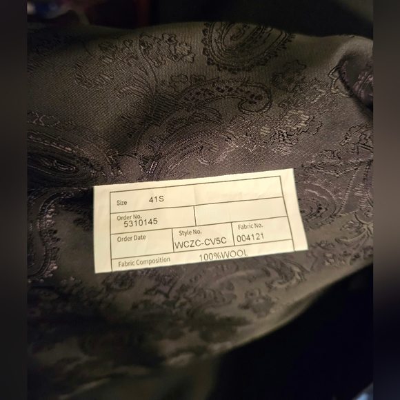 Joseph Abboud Custom Made Herringbone/Paisley Vest And Slacks Bundle - Picture 8 of 13